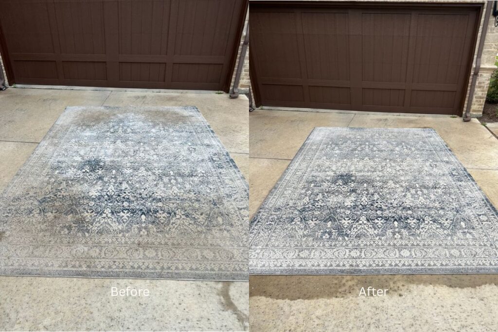 Area rug cleaning results in Denton TX