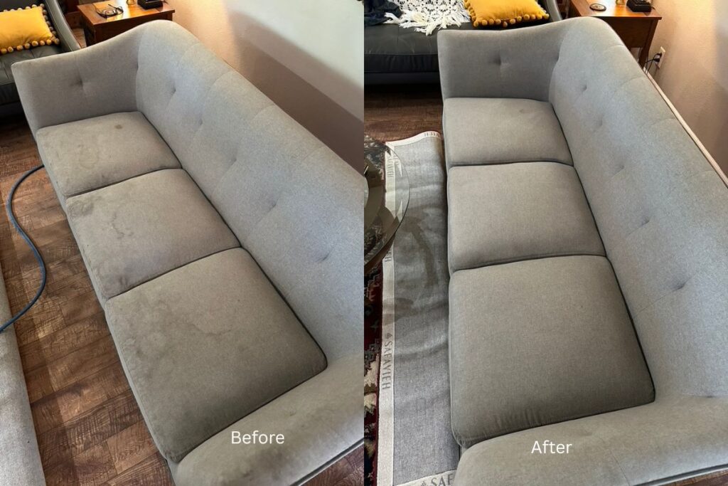 Upholstery cleaning and stain removal results in Argyle and Flower Mound TX